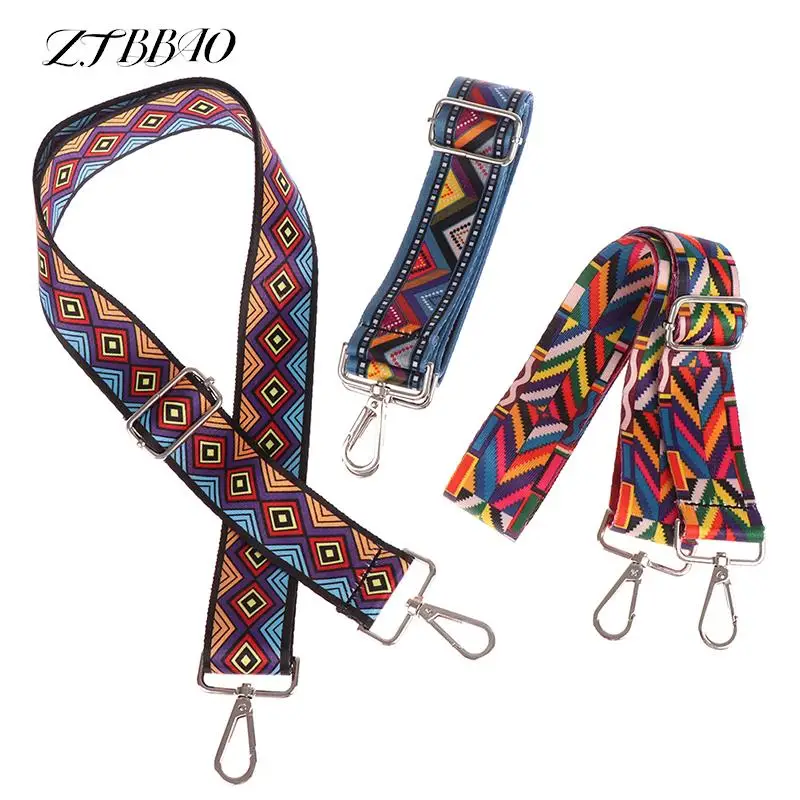 1PCS Woman Colored Straps Adjustable Embroidered Belts Straps For Crossbody Messenger Shoulder Bag Accessories Nylon Bag Strap