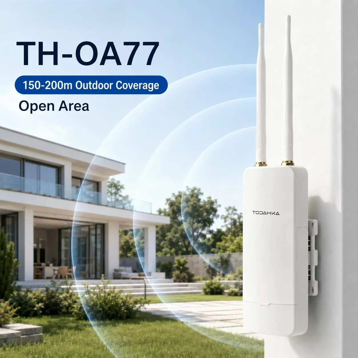 AC1200 WiFi5 outdoor wireless access point: dual-band 2.4GHz 5.8GHz, IP65 protection rating: 150-200m, coverage range PoE DC 12V