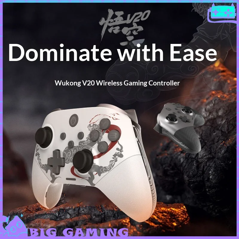 

Игровой контроллер Wooking V10 V20 с тремя режимами работы, двойным электромагнитным джойстиком Hall, RGB-подсветкой, совместимый с Steam и Switch2, для Genshin Impact и Monster Hunter