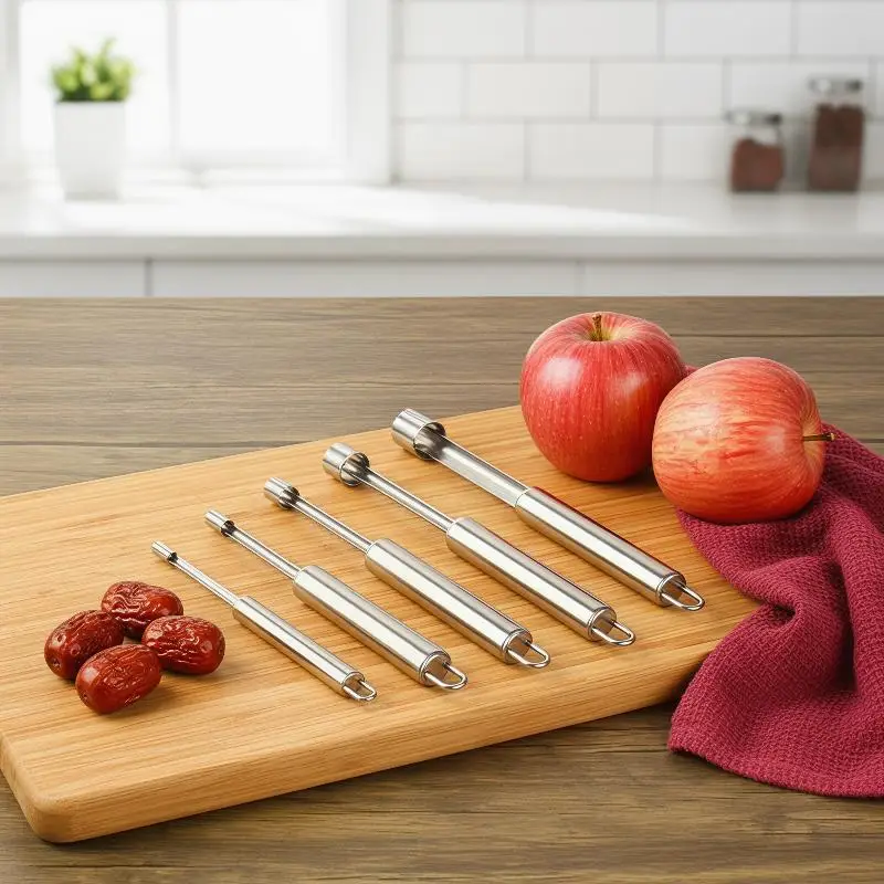 4pcs Fruit Core Remover Cutter Kitchen Gadgets Stainles Steel Home Tool Apples Red Dates Cherry Corers Fruit Core Remove Tool