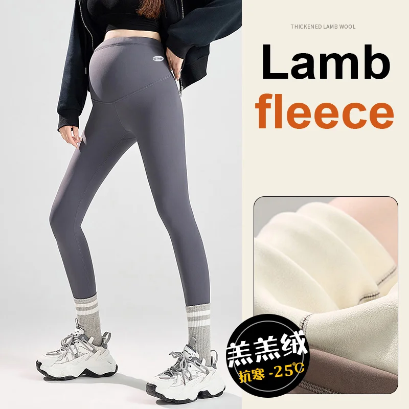 الأمومة دعم البطن الحليب زغب الدفء سليم اليوغا السراويل الحمل النساء عداء ببطء سميكة Sweatpants طماق الحوامل