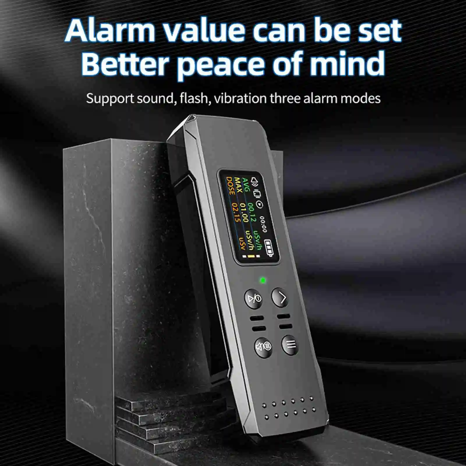 Tragbarer nuklearer Strahlungsdetektor, tragbarer Geigerzähler, 0,96 Zoll TFT-Display, Röntgenstrahlen, γ-Strahlen, β-Strahlen-Erkennungswerkzeug