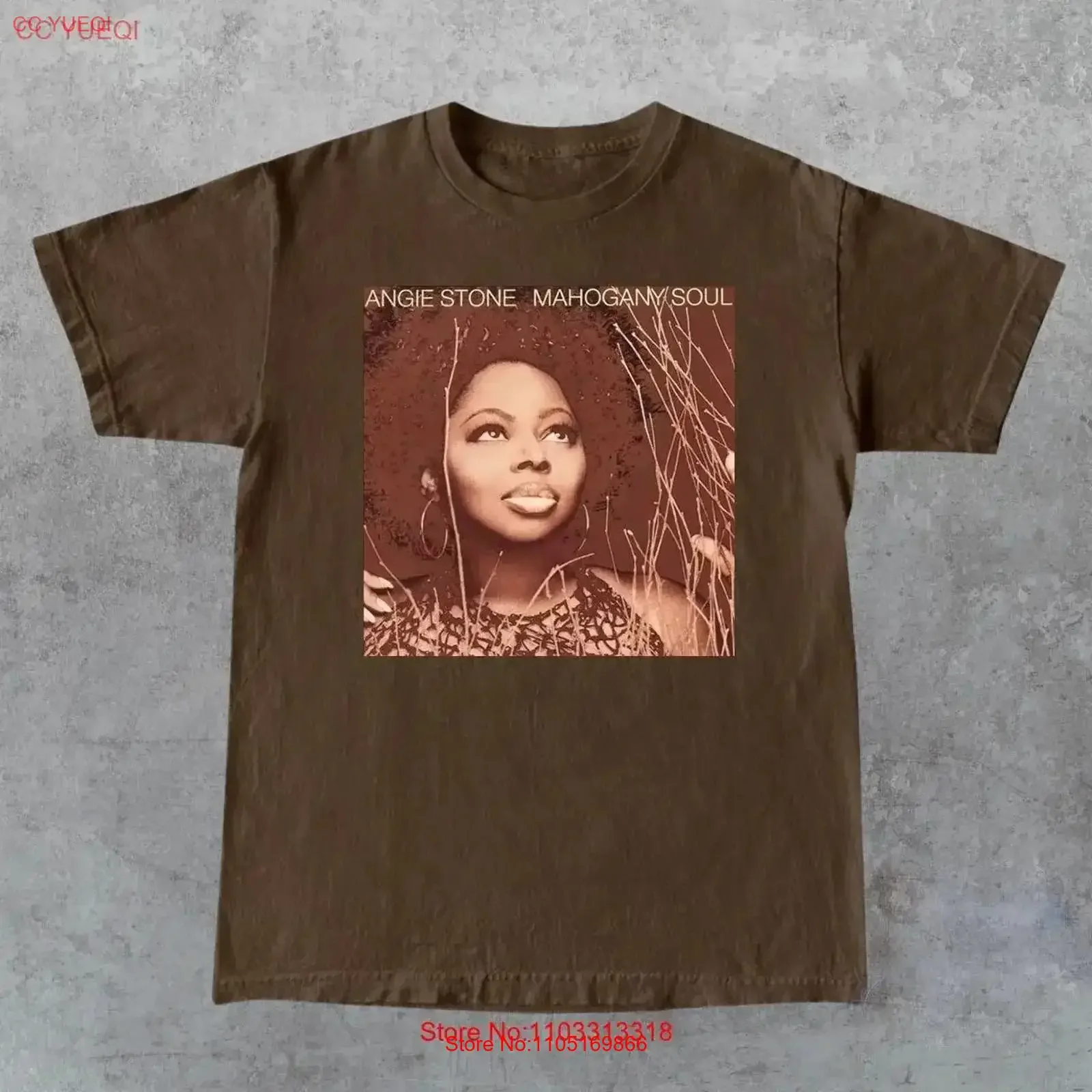 تي شيرت Angie Stone Mahogany Soul بلون الشوكولاتة الداكنة مقاس كامل S 5XL ملابس مصممة كلاسيكية مغسولة مريحة ومتعددة الاستخدامات