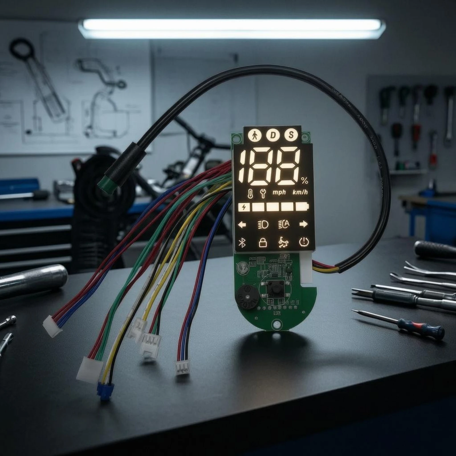 Bluetooth Turn Indicator Board Wiring Harness Display Board Module Electric Scooter Dashboard Color-Coded Connector Leads