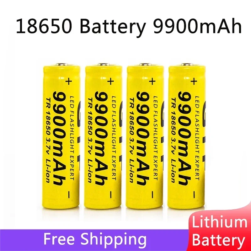 18650 Battery 3.7V 9900Mah Rechargeable Lithium Ion Battery for LED Flashlight Flashlight Battery Lithium Battery+Free Shipping