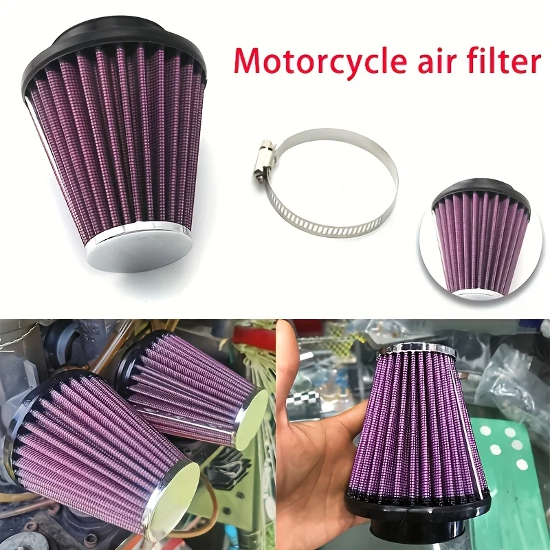 One Set of universal Mushroom Head Air Filter Intake Modification for Cars. Motorcycle Air Filter Element, 51mm.