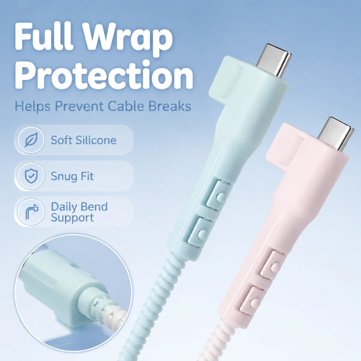 Universal Data Cable Charging Head Protector Cover for Mobile Phone Wires, Soft Silicone for Students, Couples, and Home Use