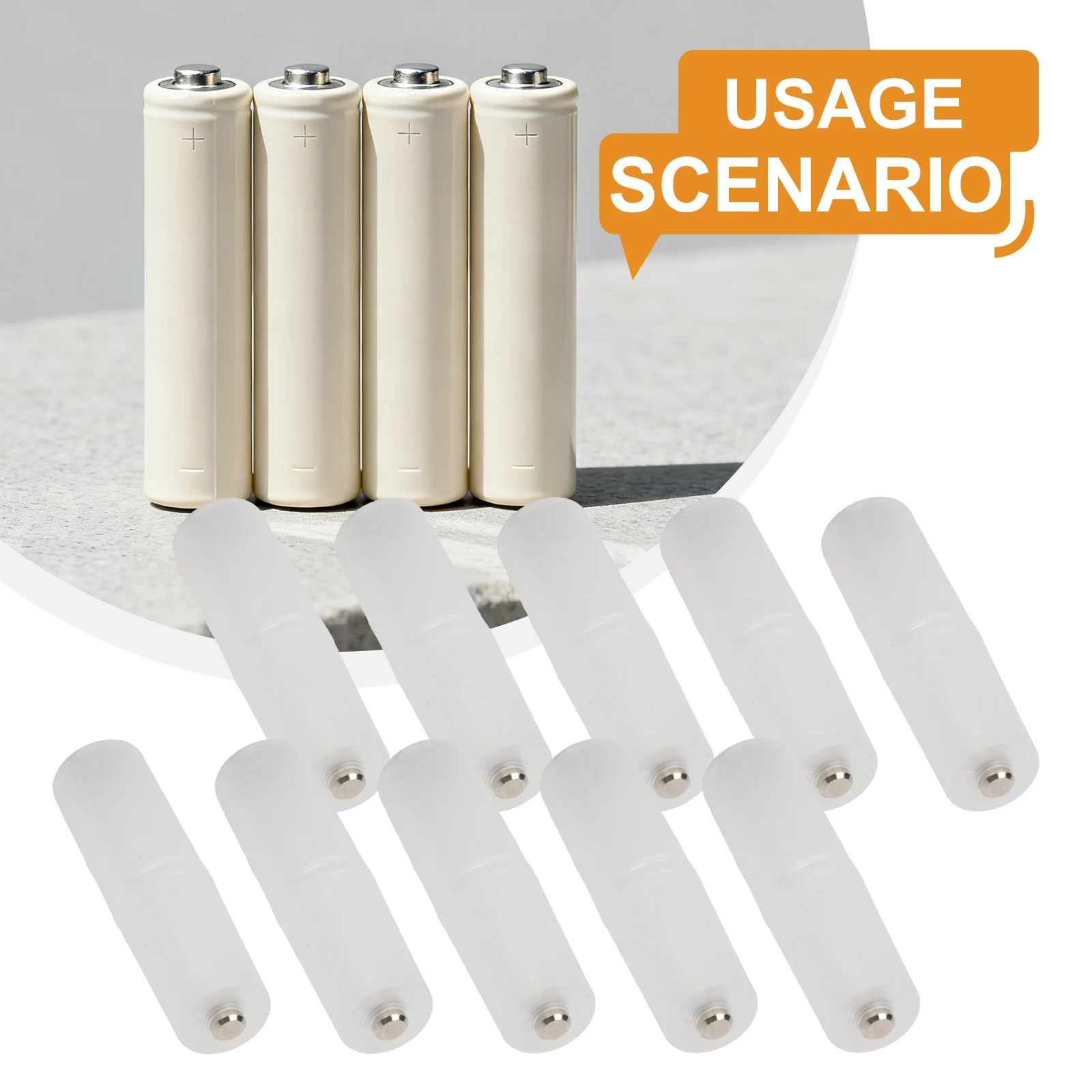 10pcs For Aaa To AA Battery Adapter Converter Holder Case Switcher Made Of For Durable PP Material For Home Office Camping Tools