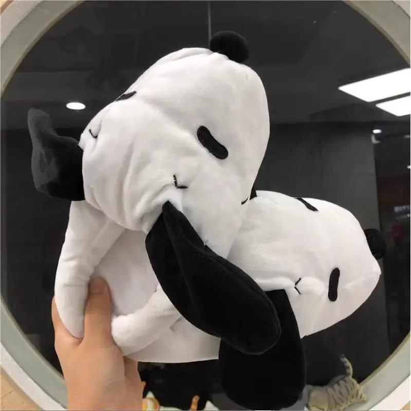 Snoopy Couple Plush Slippers Cartoon Fleece Indoor Cotton Warm Slippers Winter Thicken Platform Slipper Shoes Miniso