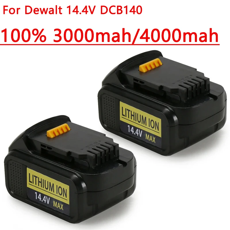 For DEWALT  DCB140 14.4v 100% 3000mah/4000mah Rechargeable Li-ion Battery DCB143 DCB141-XJ DCB143 DCB145 Battery And Charger