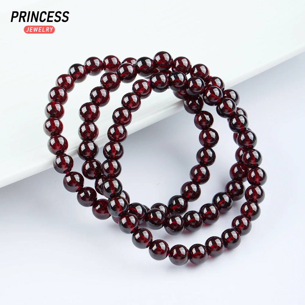 5A Natural Brazil Clear Wine Red Garnet Loose Stone Beads for Jewelry Making Charm Stone Beads DIY Accessories