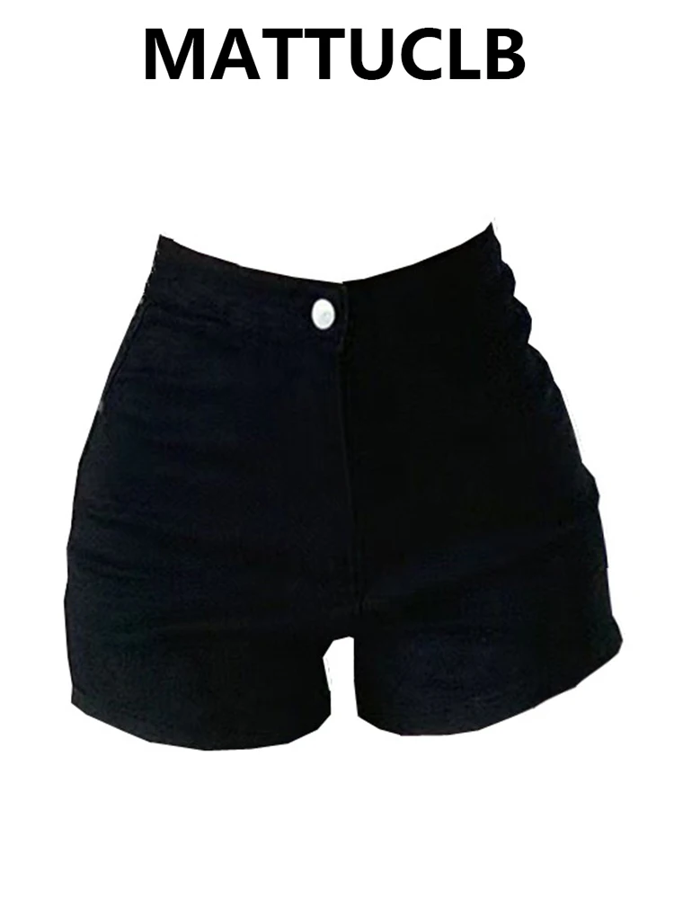 

Summer Women Abi Y2k Streetwear Gyaru Black Denim Shorts High Waist 2000s Japanese Harajuku Jean Hot Pants Korean Dark Academia
