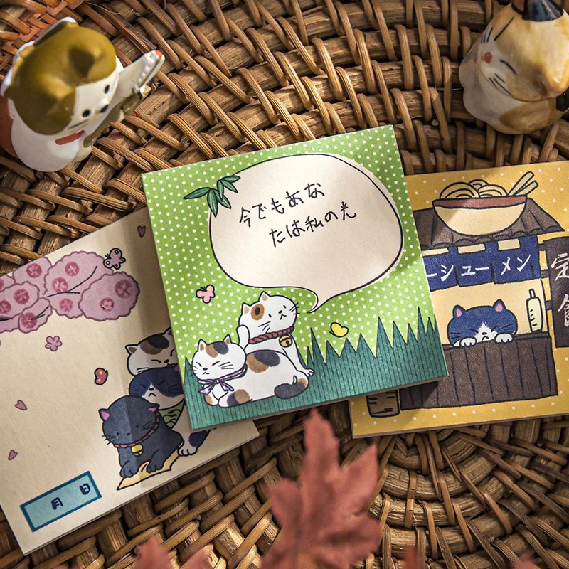 24pcs/lot Cartoon Cat Memo Pad Cute N Times Stationery Label Notepad Bookmark Post School Supplies