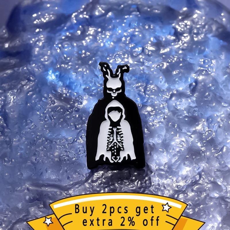 Science Fiction Suspense Movies Enamel Pin Strange Giant Rabbit Gothic Darko Fear Inspiration Film Brooch Lapel Badge Jewelry