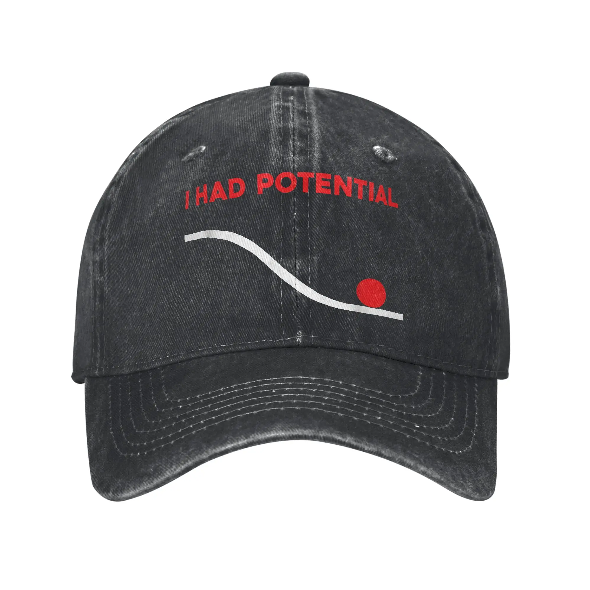 Funny Sarcastic Meme I Had Potential Men Women Baseball Caps Project Hail Mary  Distressed Washed Cap Adjustable Fit Sun Cap