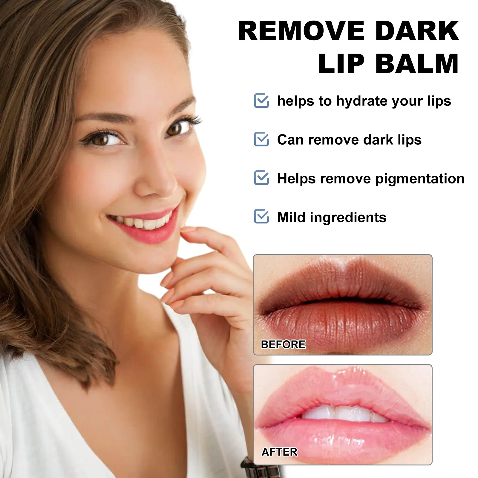 Remover fumaça escura bálsamo labial clareamento melanina brilho óleo lábios batom rosa esfoliante desvanece-se linhas labiais cosméticos coreanos