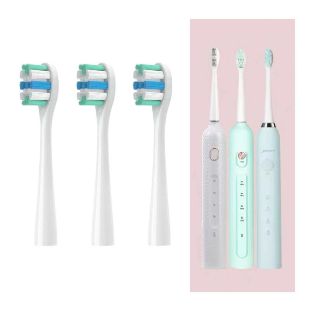 Replacement Toothbrush Heads For JIMMY T6/ETB301/ETB302 Sonic Electric Toothbrush Vacuum Soft DuPont Bristle Nozzles