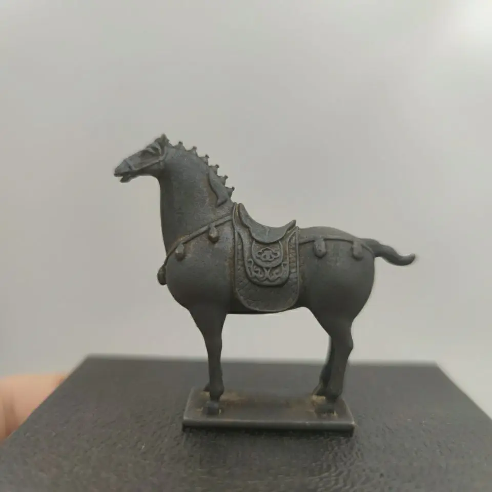 

Solid Bronze Horse Statue - Ancient Warhorse Detailed Saddle & Armor, Medieval Knight Desk Decor Collectible Gift for Men
