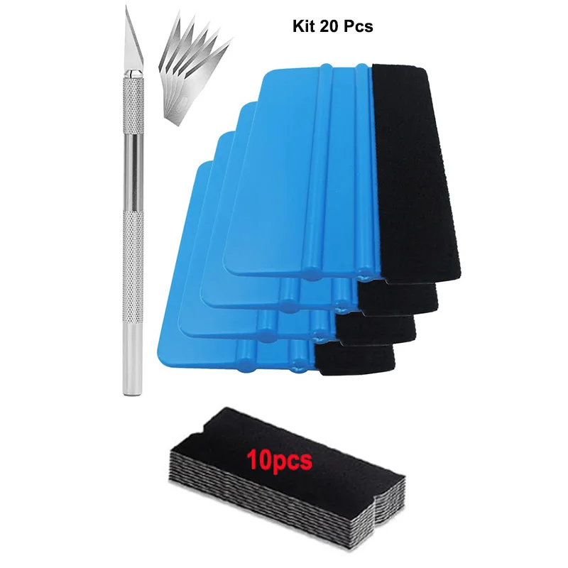Vinyl Wrap Tool Kit voor auto raamfolie installatie, micro rakel, hoekkrabber, vinyl cutter, professionele auto wrap kit, 15-45 stuks