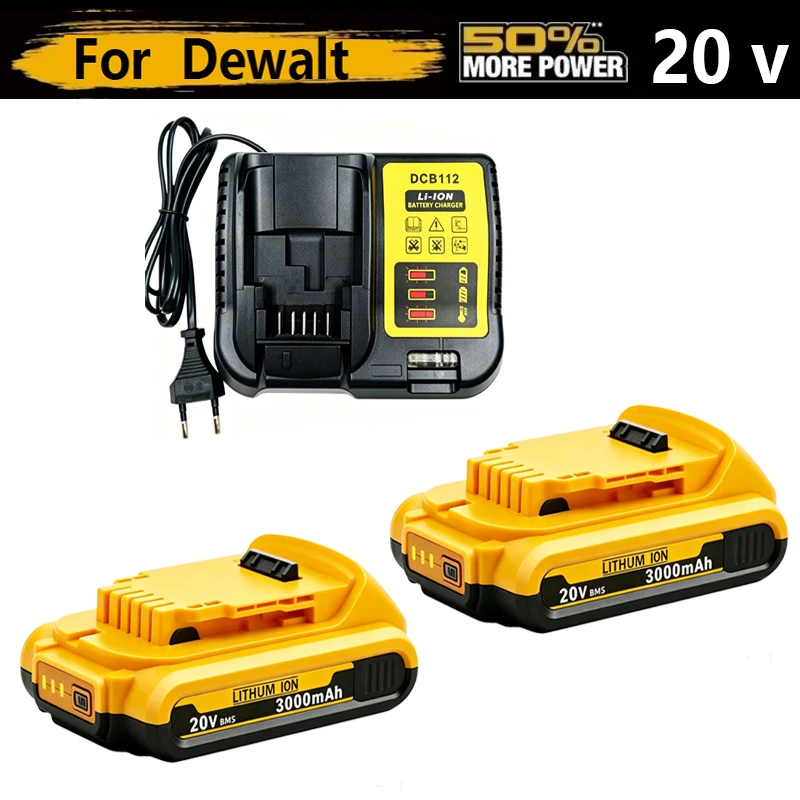 DCB202 For Dewalt 20V Battery 2Ah DCB203 DCB206 DCB200 DCB205 DDF487 For Dewalt Power tool Replacement Battery