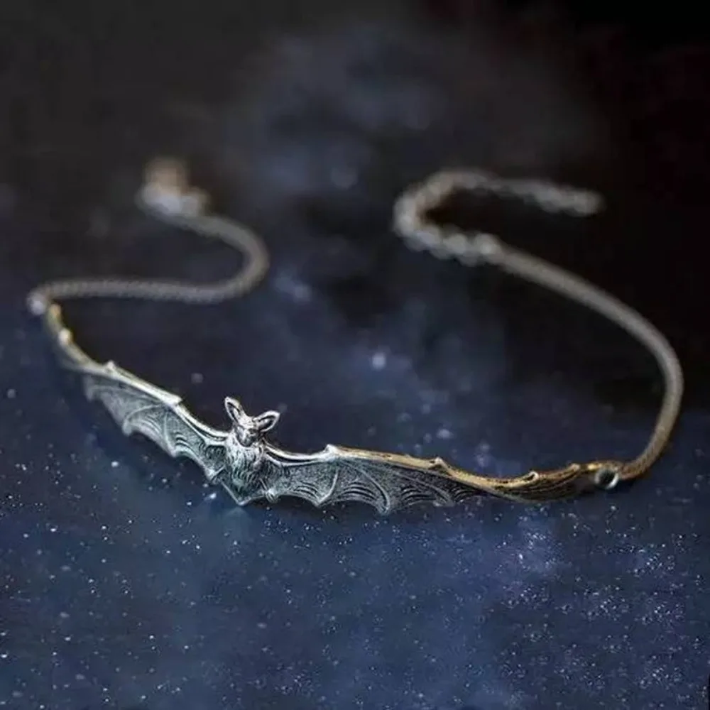 Collar gótico de moda negro con alas grandes y alas voladoras de murciélago vampiro para mujer, Collar de fiesta de Halloween, cadena, accesorios de joyería, regalos