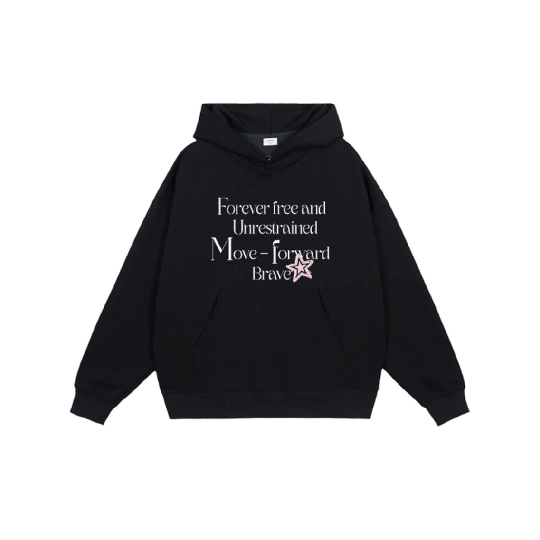 Hip-hop carta impressa gráfico hoodie puro algodão primavera e outono luxo nicho marca moda masculina e feminina y2k hoodie