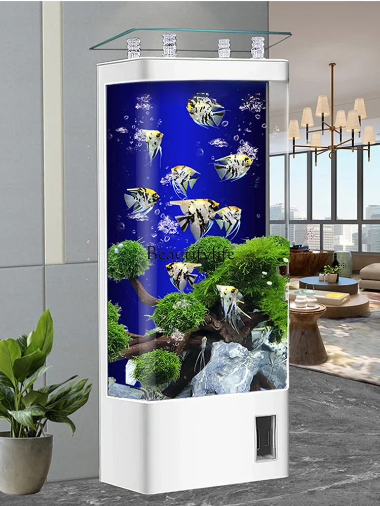 

Fish Tank Household Living Room Small Integrated Floor Vertical Wall-Free Aquarium