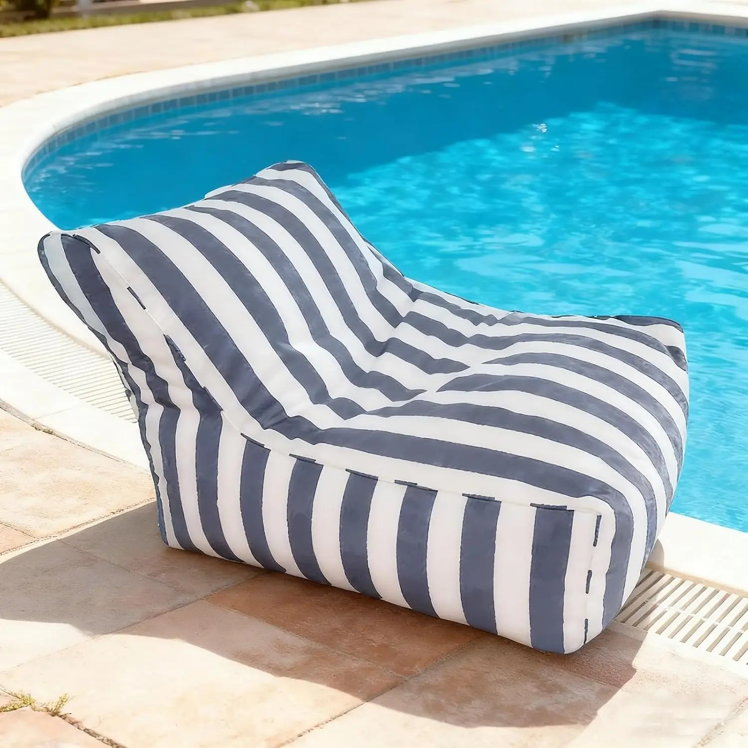 

Waterproof Floating Bean Bag Cover Stripe Outdoor Pool Beach Sofa Bed Chair Oxford Kids Adults, Customized