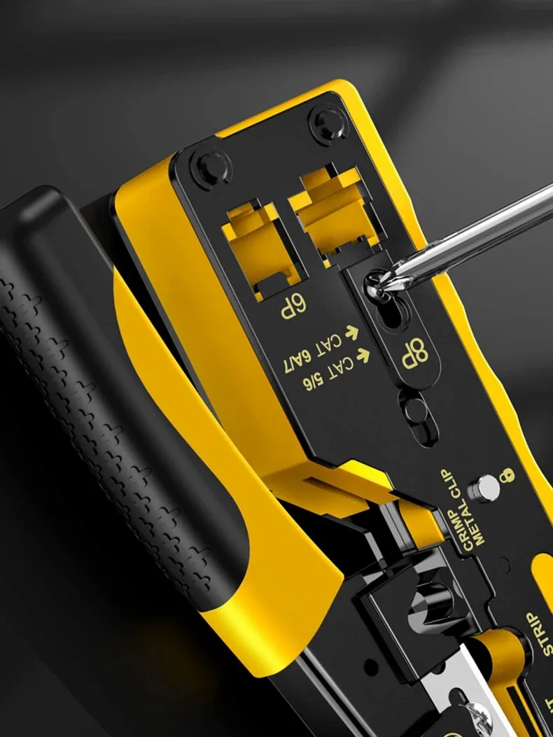 Imagem -04 - Zoerax Ethernet Crimping Tool Wire Cutter Crimper para Cat7 Cat6a Cat6 Cat5e Pass Through Conectores Rj45