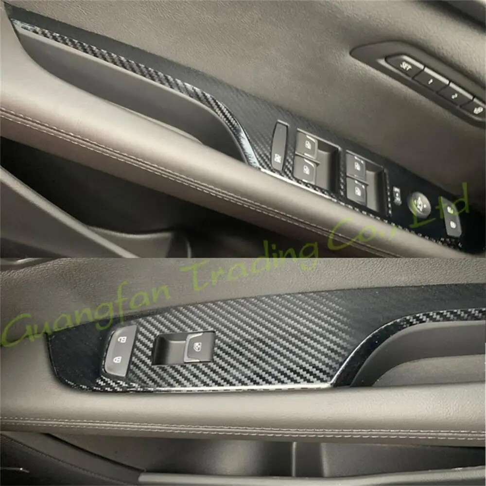 For Cadillac CT6 2016-2020 Interior Central Control Panel Door Handle 3D/5D Carbon Fiber Stickers Decals Car styling Accessorie