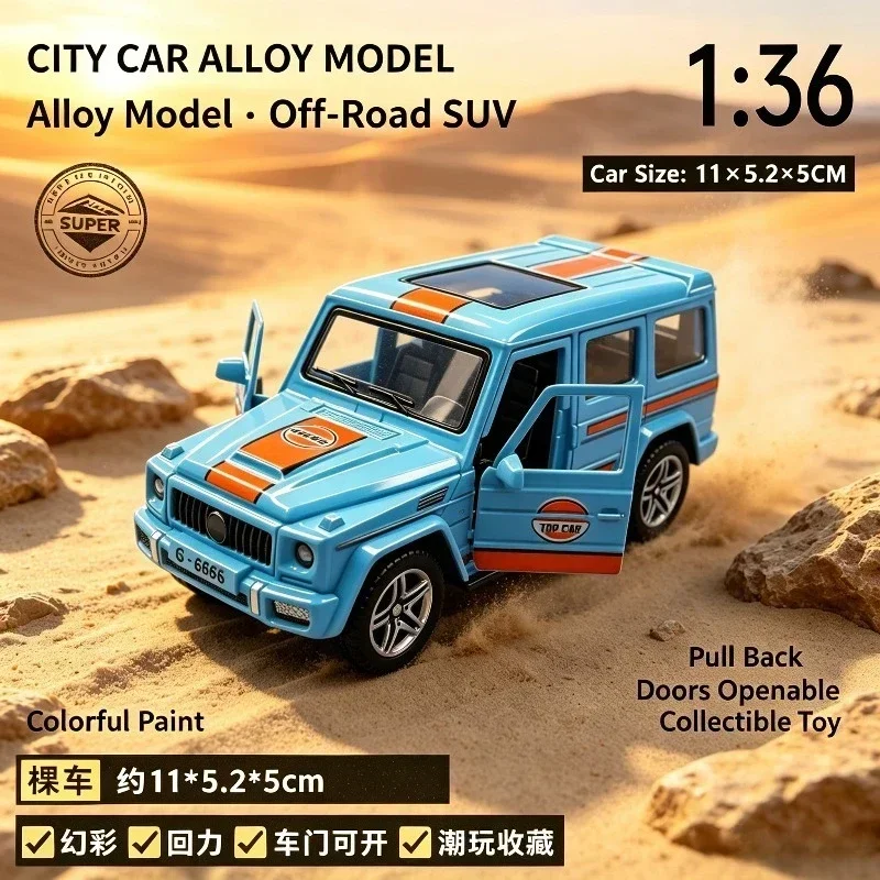 New 1:36 Classic 4X4 Offroad SUV Alloy Car Model, Diecast Pull Back Metal Replica, Openable Doors, Rugged Body For Hobby Desktop