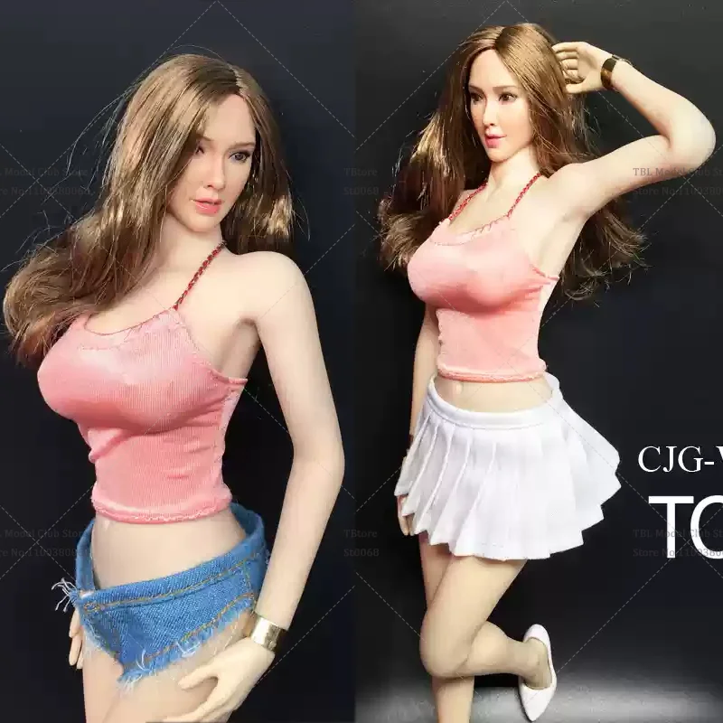 

1/6 Scale Female Clothes Pink Camisole Short Hip Triangle Jeans For 12-inch PHICEM JO UERYCOOL UD HT LD Action Figure Soldier