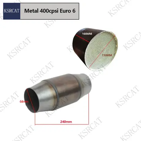 Universal Euro 6 High Flow Catalytic Converter 64mm Inlets And Outlets 200 Cpsi Metal Catalytic for Euro 6 Katalizator