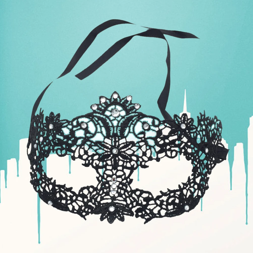 

Half Face Mask Eyemask for Women Pink Flawer Heart Lace Reusable Sturdy Halloween Masquerade Costume Accessory PARTY