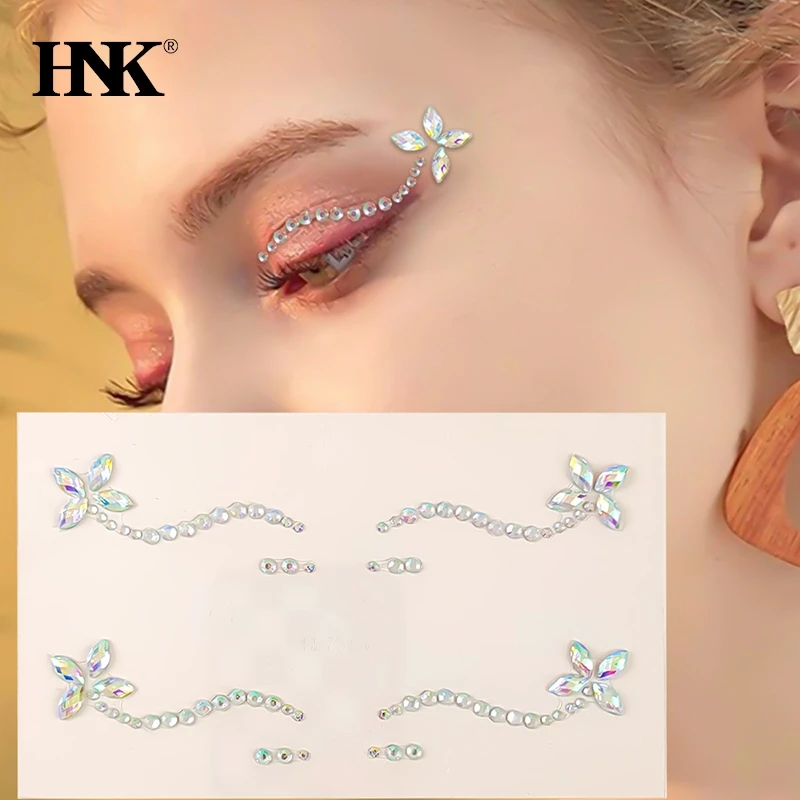 3D Face Jewels Sticker Temporary Tattoo Crtstal Rhinestone Stickers Body Arty Sticker Woman Tatoo Crystal Eyes Face Gems Sticker