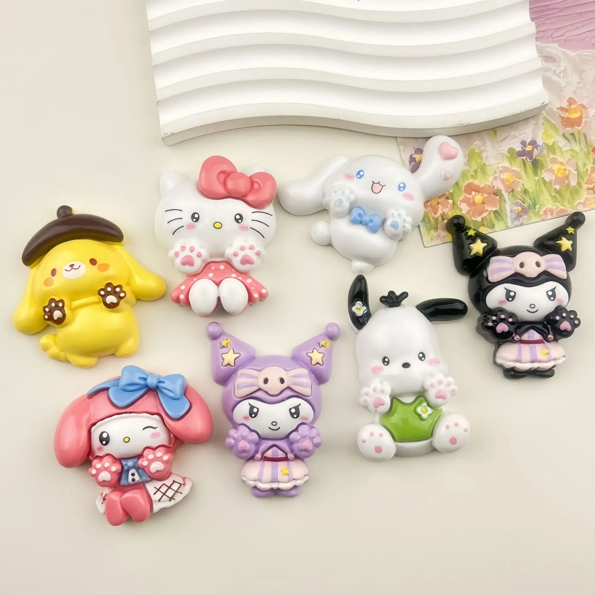 

7/35 шт., большой новый мультяшный трео, кремовый клей, сделай сам, аксессуары из смолы, чехол для телефона, заколка для волос, клейкий брелок для холодильника, аксессуары