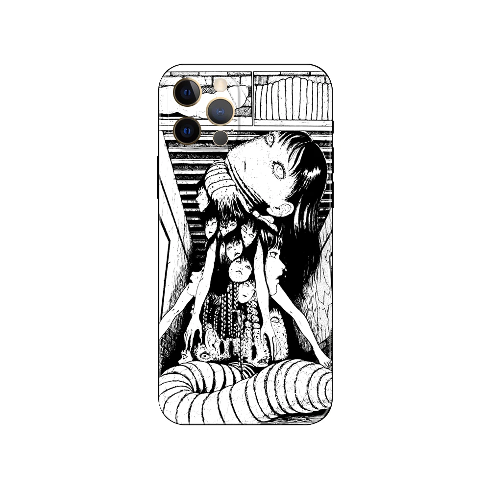 horror tomie Junji Ito Horror ，phone case for iphone，14 2020se 6s 7 8 plus x 10 XR XS 11 12 13 mini pro MAX black tpu back cover