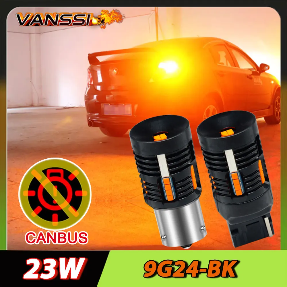 2Pcs BAu15S PY21W BA15S P21W LED Canbus Error Free Amber Yellow Turn Signal Light Bulbs T20 7440 W21W WY21W Anti Hyper Flashing