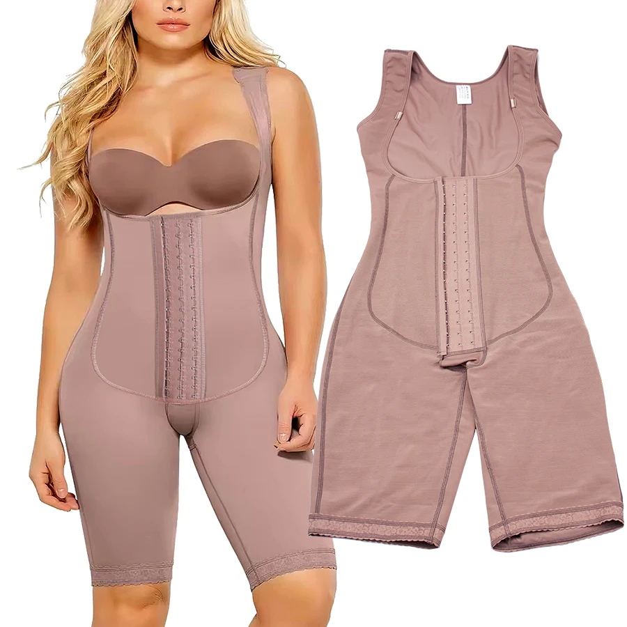 Shaper colombiano de corpo inteiro para mulheres, shapewear colombiano pós-cirurgia, espartilho pós-parto, alta compressão, controle do abdômen, bodysuit