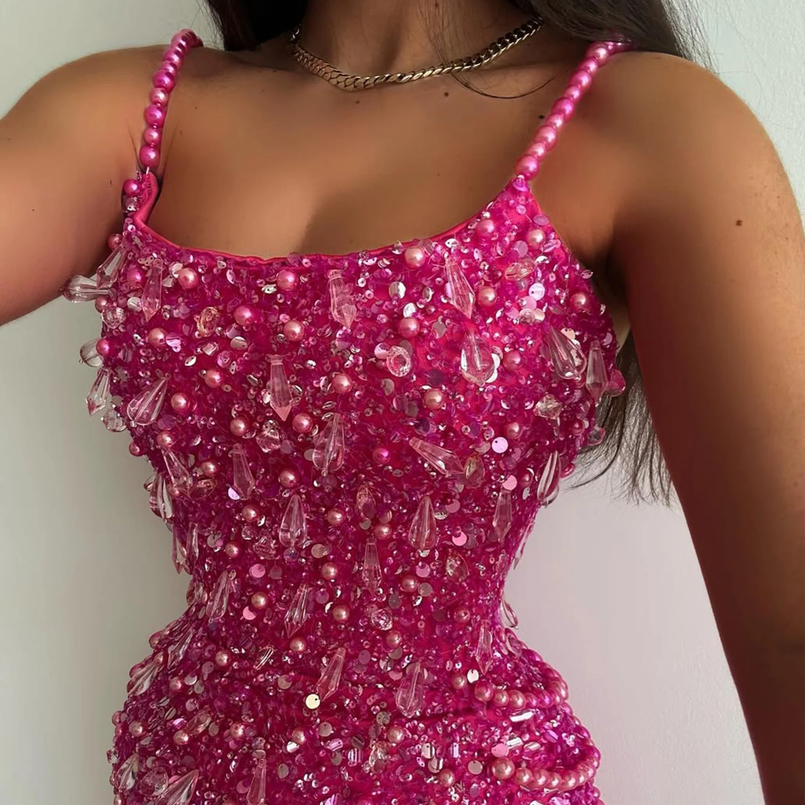 

Beaded strapless long dress cocktail party evening gown sequined party dress ball gown for girls