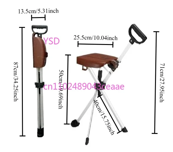 Folding Multi-Functional Cane Stool - Lightweight, Non-Slip for Elderly & Disabled, Ideal for Walking, Mountaineering