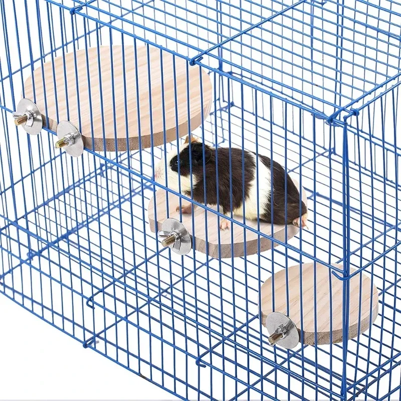 5Pcs/set Natural Wood Hamster Stand Platform Rat Activity Playground Chinchilla Cage Accessories with Washers for Birds O11 21