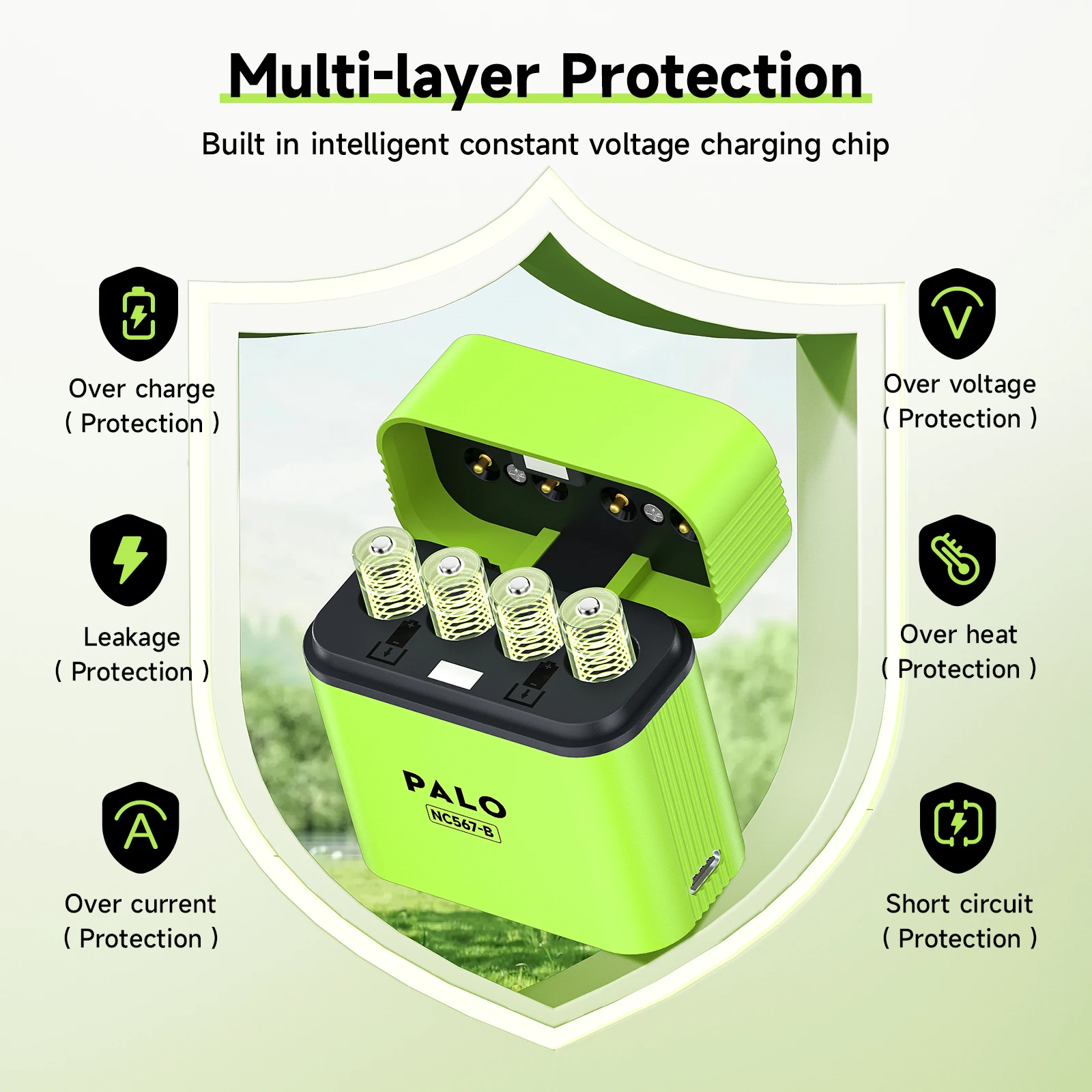 PALO リチウムイオンAAA充電式電池 aaa 1.5V 900mWh リチウム電池 LED USB磁気充電器付き 1.5V AAA電池用