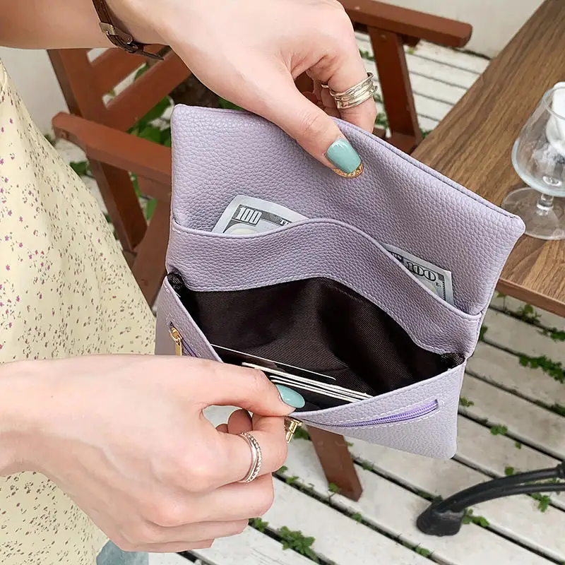 

Super Slim Soft Solid Color Wallet PU Leather Mini Credit Card Wallet Zipper Purse Card Holders Women Wallet Small Coin Purse