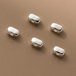 2pcs/Lot 925 Sterling Silver 4mm Small Square Loose Beads Bracelets Hand-woven Tiny Silver Bead Spacers DIY Jewelry Accessories