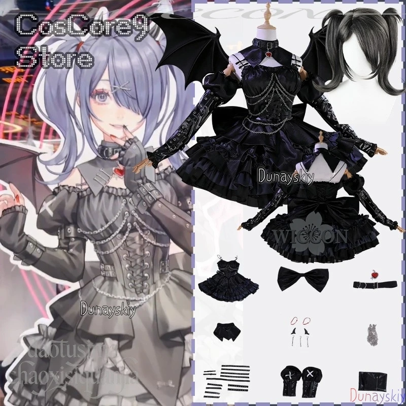 Disfraz de Anime NEEDY GIRL OVERDOSE, Ángeles y Demonios, Tienda Pop-up, Jirai Kei Girls, Disfraces de Lluvia, Kawaii, Gótico, Lolita, Alas, Pelucas