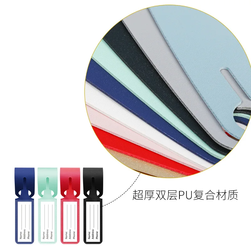 Fashion Integrated Luggage Name Tag Anti Loss Travel Luggage Tag Solid Color Luggage Tags Suitcase Label Travel Accessories