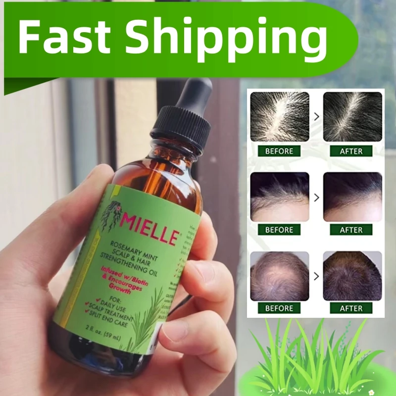 Hair Growth Essential Oil Rosemary Mint Hair Strengthening Oil Nourishing Hair Repair Healthy Care Organics Split Ends Treatment