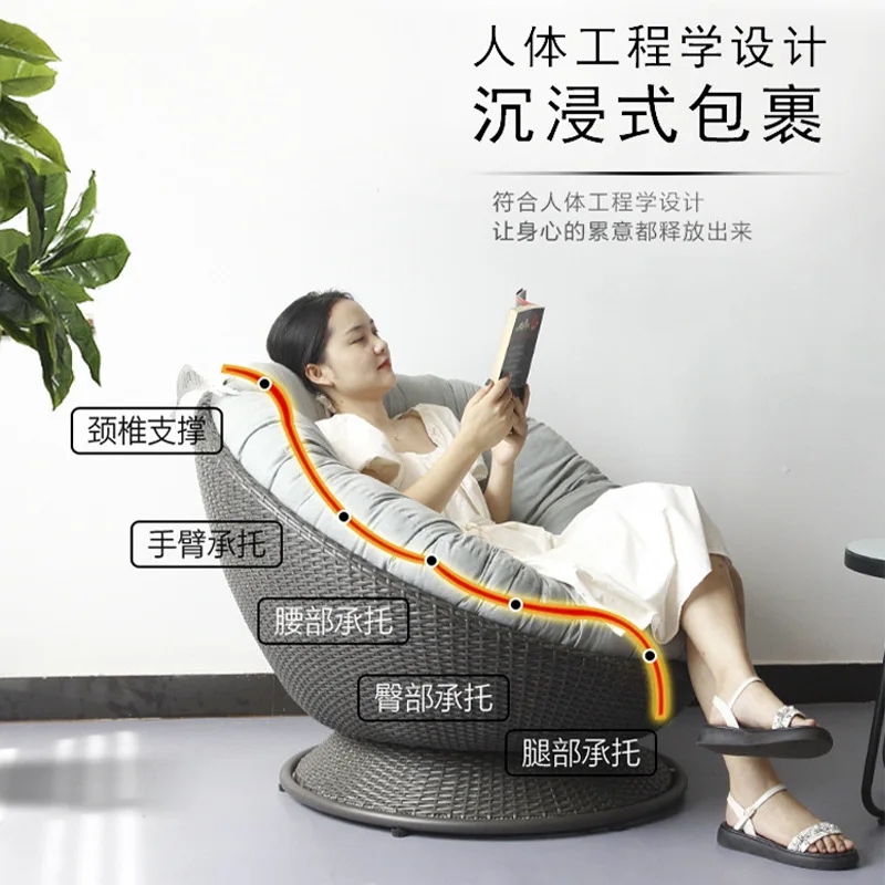 

Customizable Balcony Garden Outdoor Single Rattan Sofa