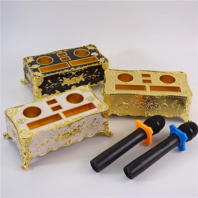 European KTV metal tissue box alloy fruit plate bracket ktv table supplies box table top ornament fruit plate seat